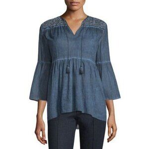 Elie Tahari Size XL  Top Blouse Peasant Blouse Bell Sleeve
